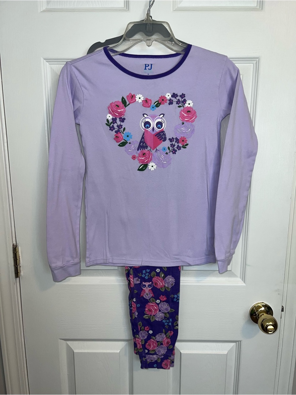 Girls Owl Heart Pajama Set
